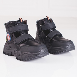 Botas altas para menino com velcro preto 2 Botas altas para menino com velcro preto 2