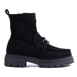 Botas pretas femininas na plataforma preto 1