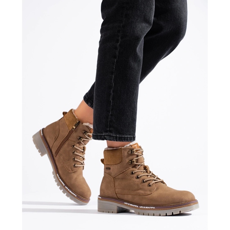 Botas de caminhada marrons femininas castanho 1