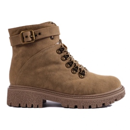 Botas femininas de camurça bege 2