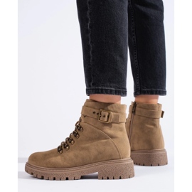 Botas femininas de camurça bege 1