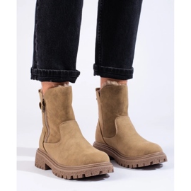 Botas isoladas femininas castanho 1