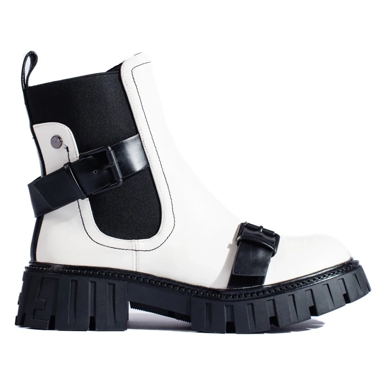 Botas brancas Chelsea femininas na plataforma branco 2