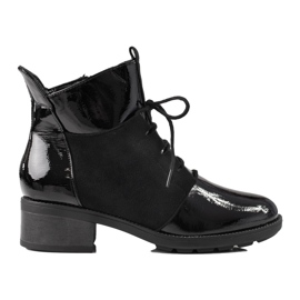 Botas elegantes Shelovet com atacadores para mulher preto 1