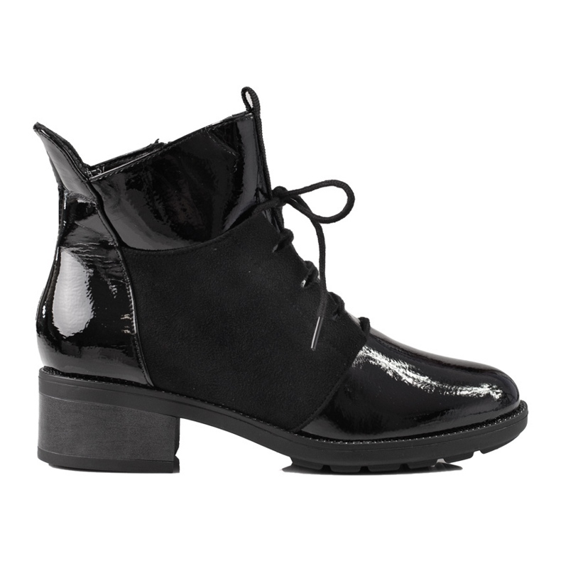 Botas elegantes Shelovet com atacadores para mulher preto 1