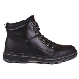 Botas masculinas pretas com cadarço preto 1