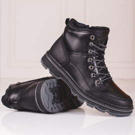 Botas masculinas pretas com cadarço preto 2