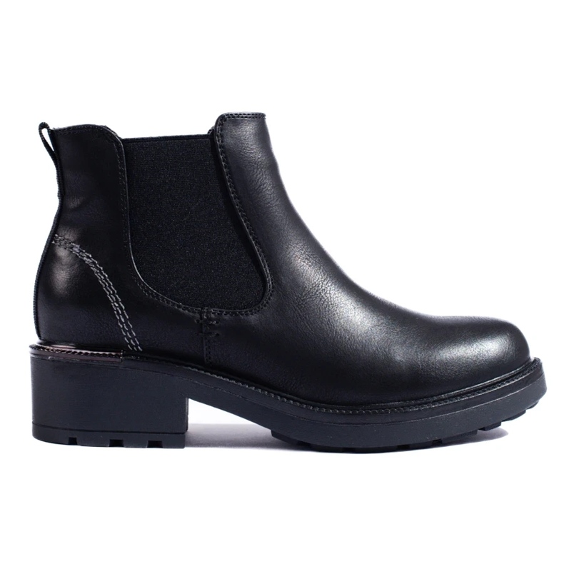 Botas Chelsea de mulher em pele ecológica preto 2