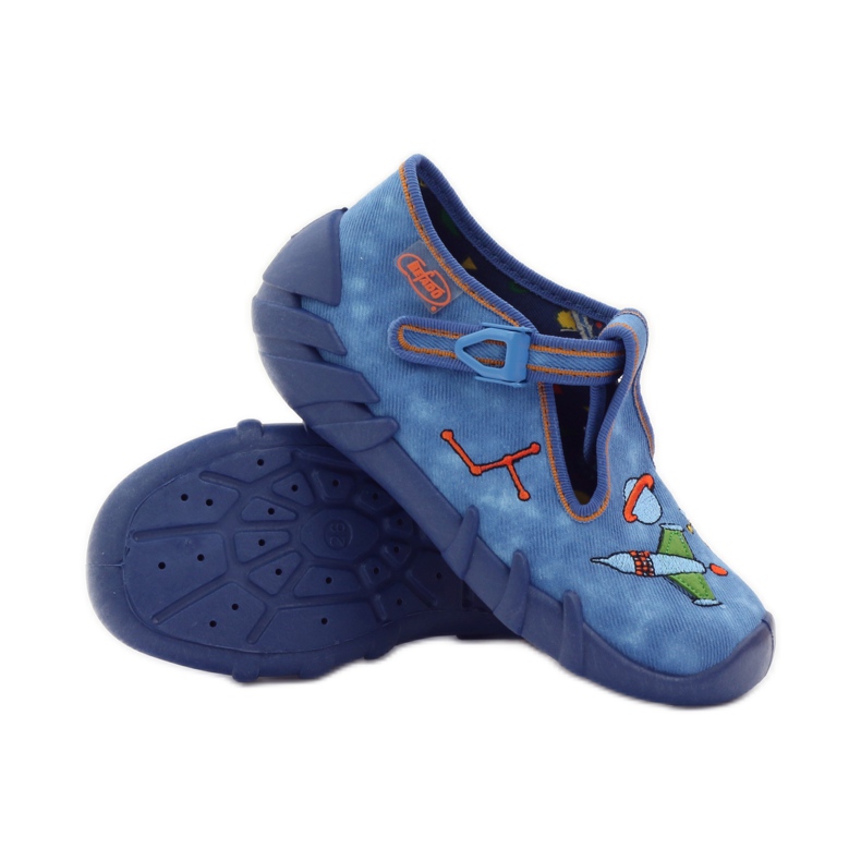 Calçado infantil Befado pantufas 110p315 verde laranja azul 3