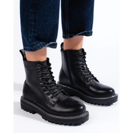 Botas de mulher pretas com atacadores Big Star KK274538 preto 1