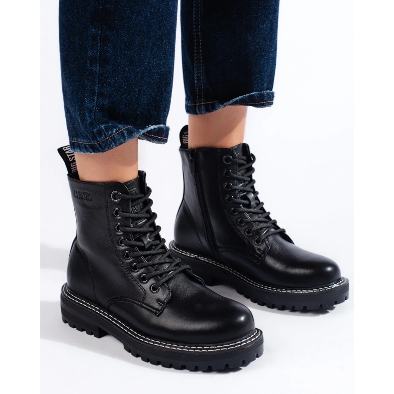 Botas de mulher pretas com atacadores Big Star KK274538 preto 1