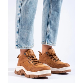 Tênis feminino Big Star KK274362 em uma sola grossa bege 2