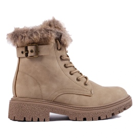 Botas femininas com pele bege 2 Botas femininas com pele bege 2
