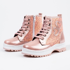 W. Potocki Botas de menina com purpurina Potocki rosa 2