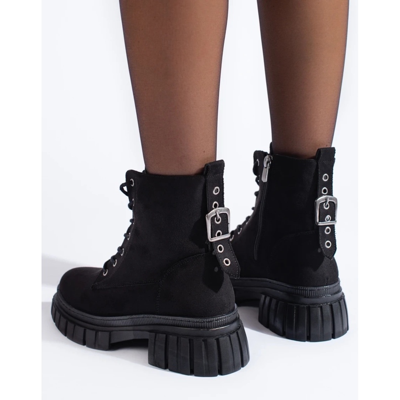 Botas femininas de camurça na plataforma T.SOKOLSKI preto 2