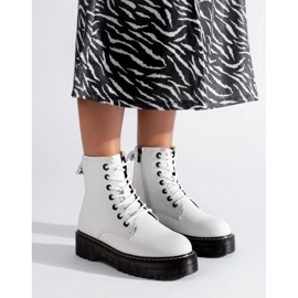 Botas brancas de mulher com atacadores Big Star KK274536 branco 1