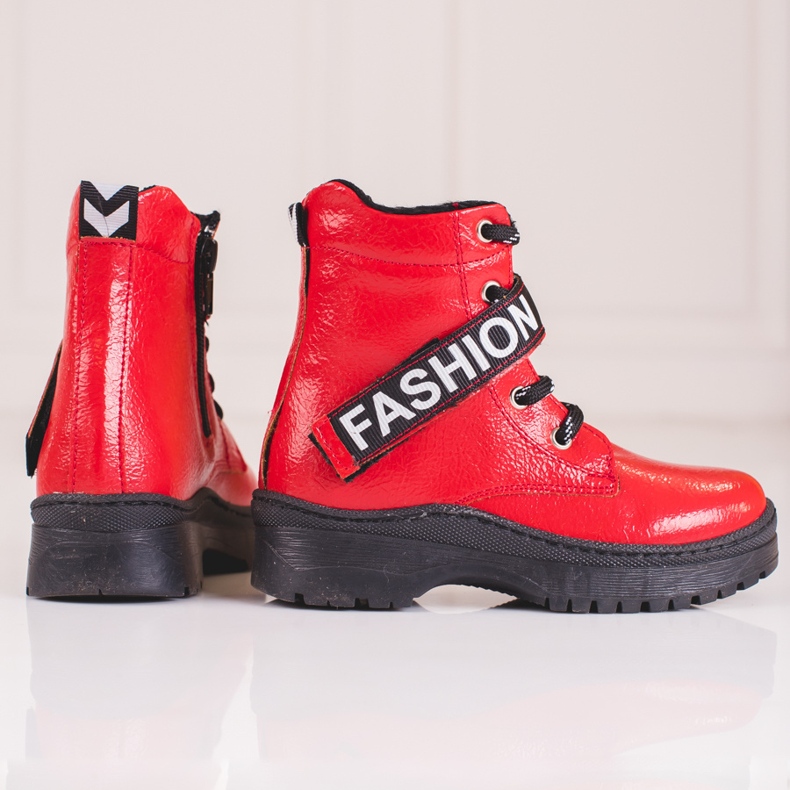 W. Potocki Botas de menina Potocki moda vermelho 2