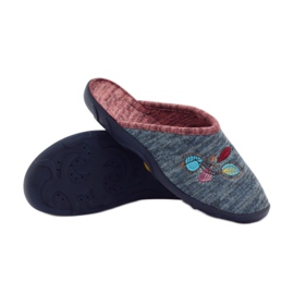 Sapatos de mulher Befado chinelos 235d151 chinelos castanho azul 3