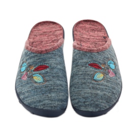 Sapatos de mulher Befado chinelos 235d151 chinelos castanho azul 4