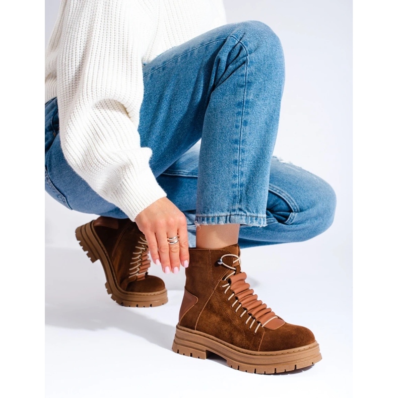 Botas de couro marrom castanho 2