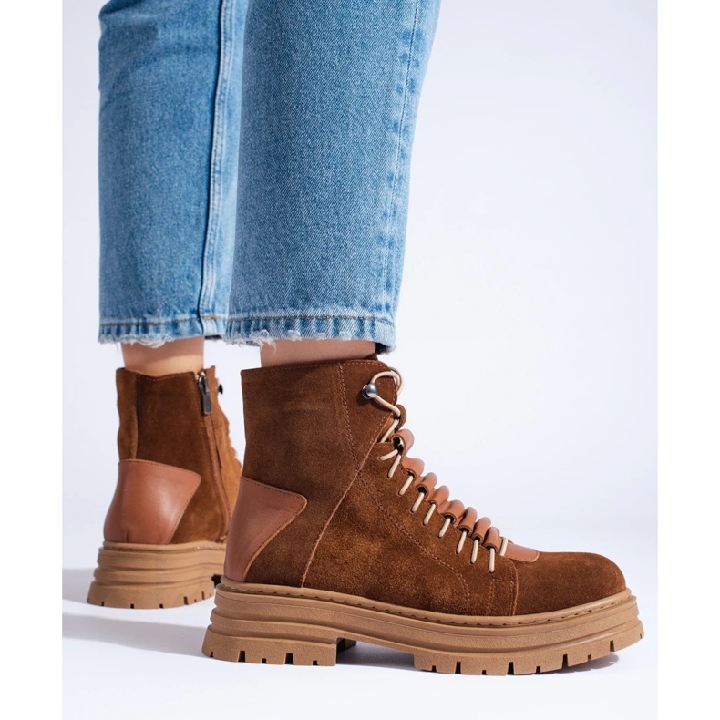 Botas de couro marrom castanho 1