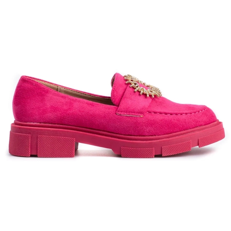 Sapatos femininos de camurça fúcsia rosa 2
