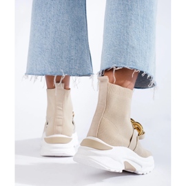 Ténis de mulher Shelovet com meia bege 1