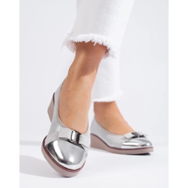 W. Potocki Sapatos femininos Potocki vazados prateados prata 2