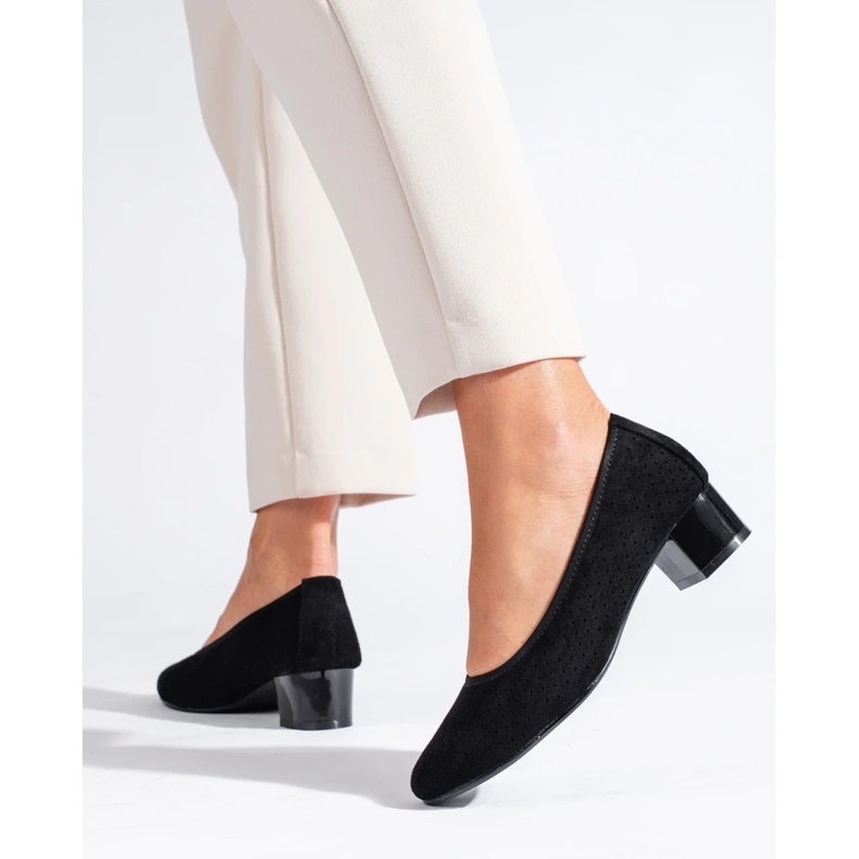 W. Potocki Sapatos de mulher pretos abertos Potocki 1