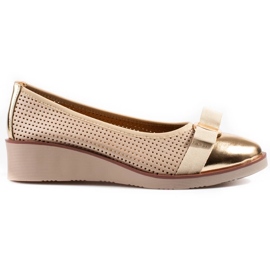 W. Potocki Sapatos femininos Potocki gold openwork bege 1
