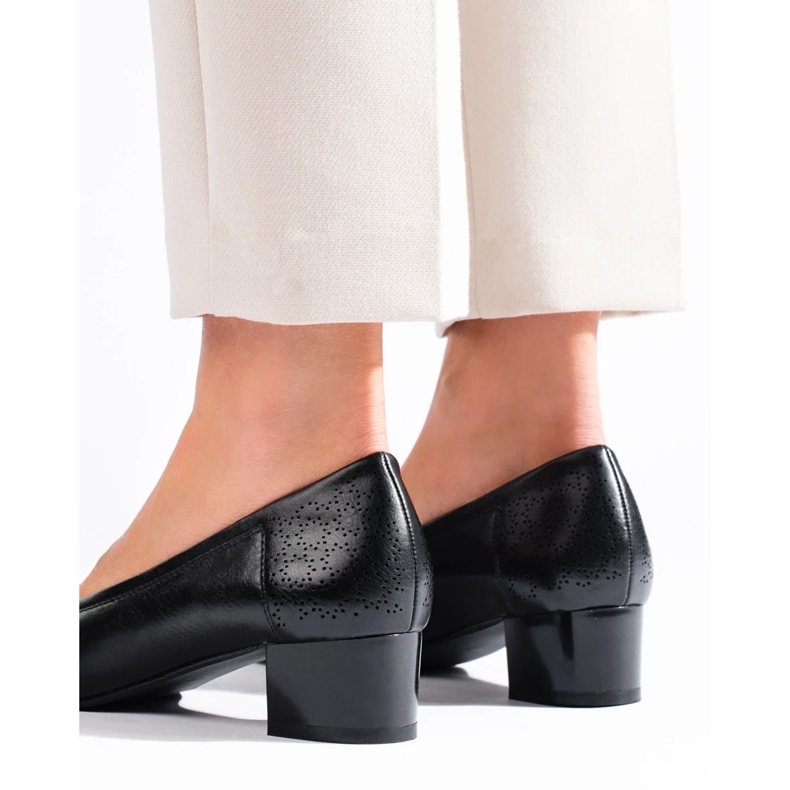 W. Potocki Sapatos de salto baixo de mulher Potocki preto 1