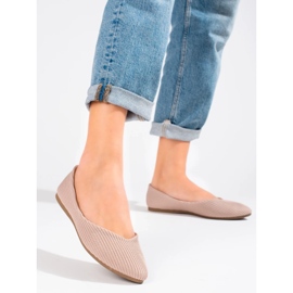 Bailarinas têxteis femininas Vinceza bege 2