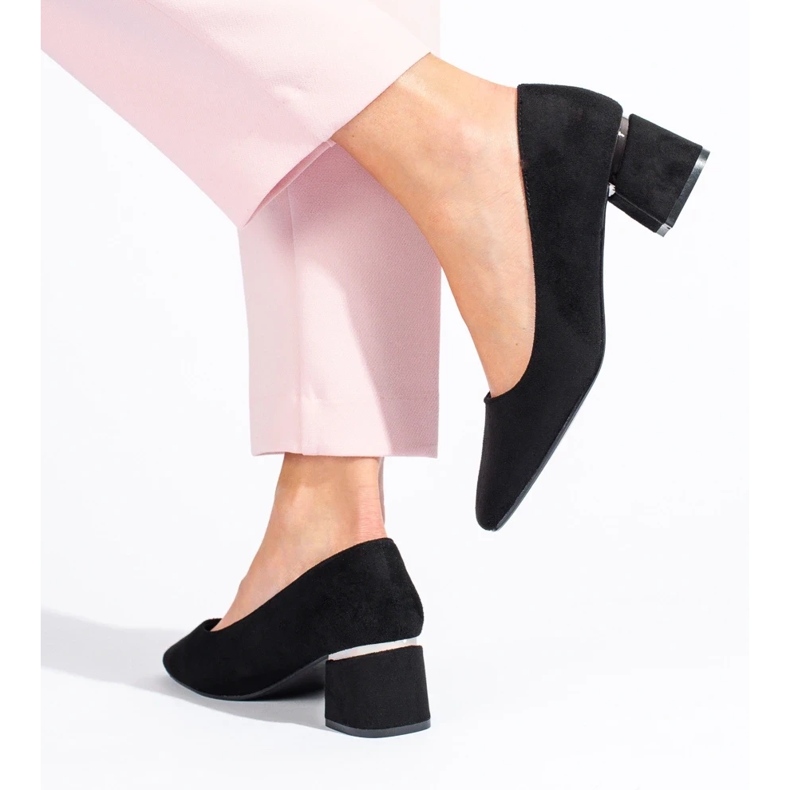 Sapatos femininos Vinceza de salto baixo preto 1