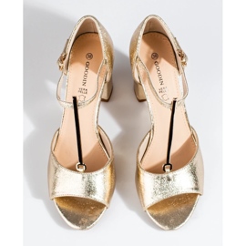 Sandálias de salto alto Shelovet clássicas douradas dourado 2