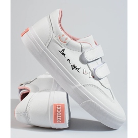 W. Potocki Sapatos desportivos de velcro para meninas Potocki branco 2