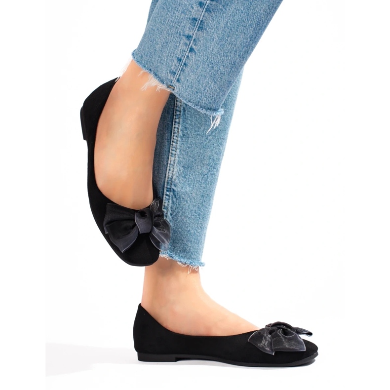 Sabrinas de mulher em camurça com laço Shelovet preto 1