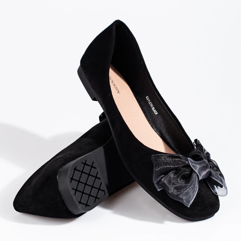 Sabrinas de mulher em camurça com laço Shelovet preto 2