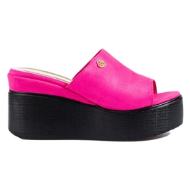 Cunhas altas femininas rosa 1