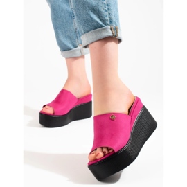 Cunhas altas femininas rosa 2