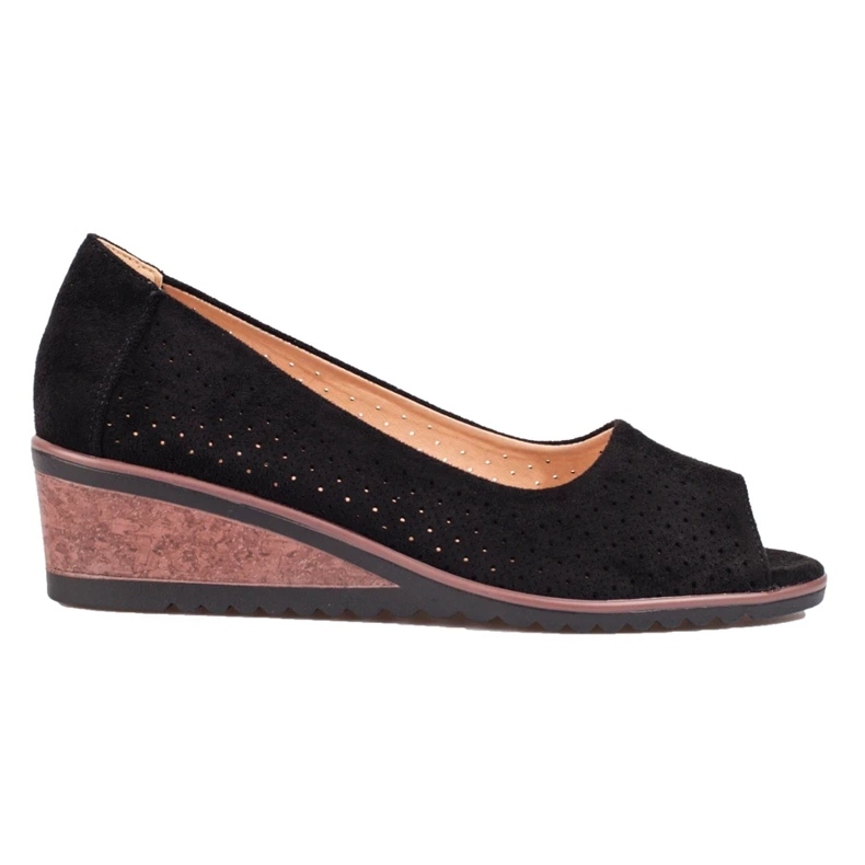 W. Potocki Sapatos de salto alto de camurça femininos Potocki preto 2