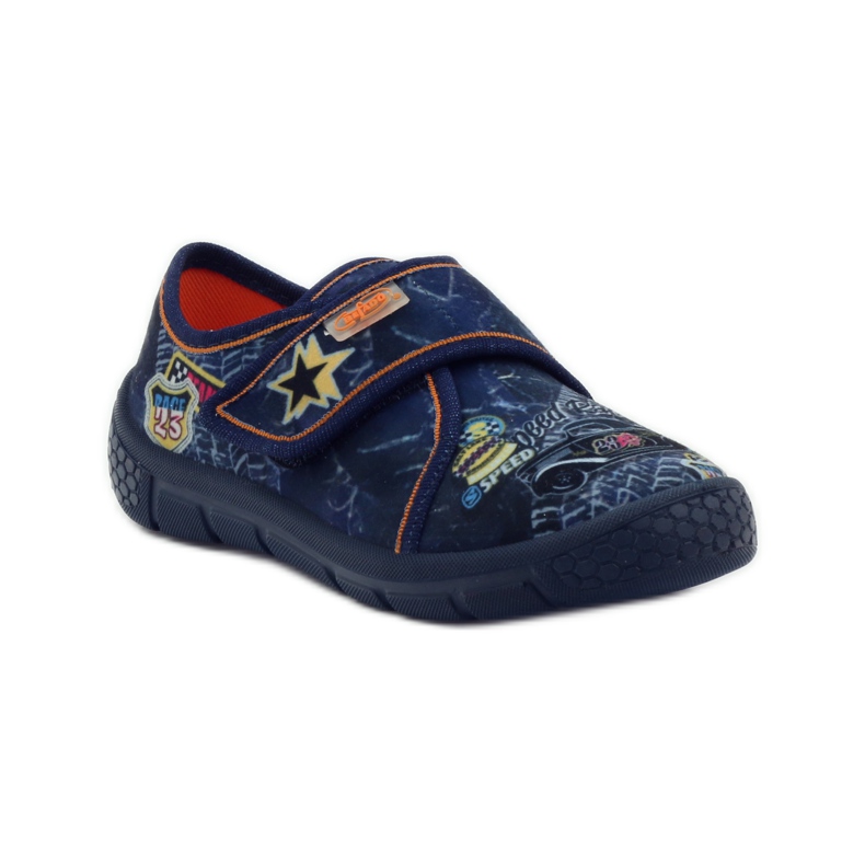 Chinelos Super Leve Bottom Car Befado azul marinho laranja 1