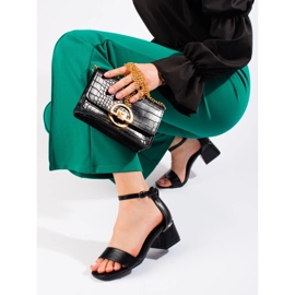 Sandália preta clássica de salto baixo, Vinceza preto 1