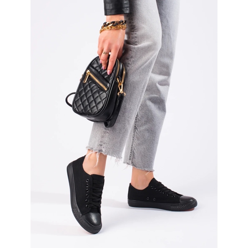 Sapatilhas clássicas de mulher Shelovet pretas preto 1 Sapatilhas clássicas de mulher Shelovet pretas preto 1