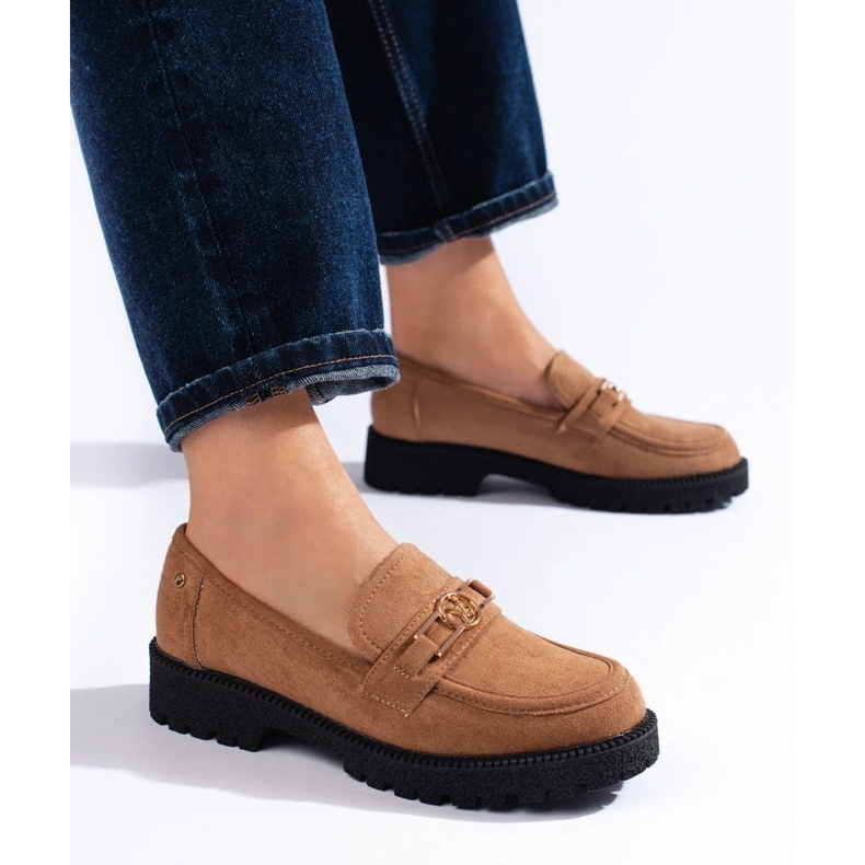 W. Potocki Mocassins de camurça de mulher Potocki camel marrom 2