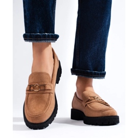 W. Potocki Mocassins de camurça de mulher Potocki camel marrom 1