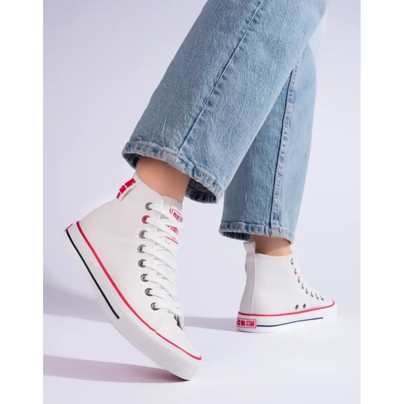 Sneakers altas brancas para mulher Big Star JJ274132 branco 2