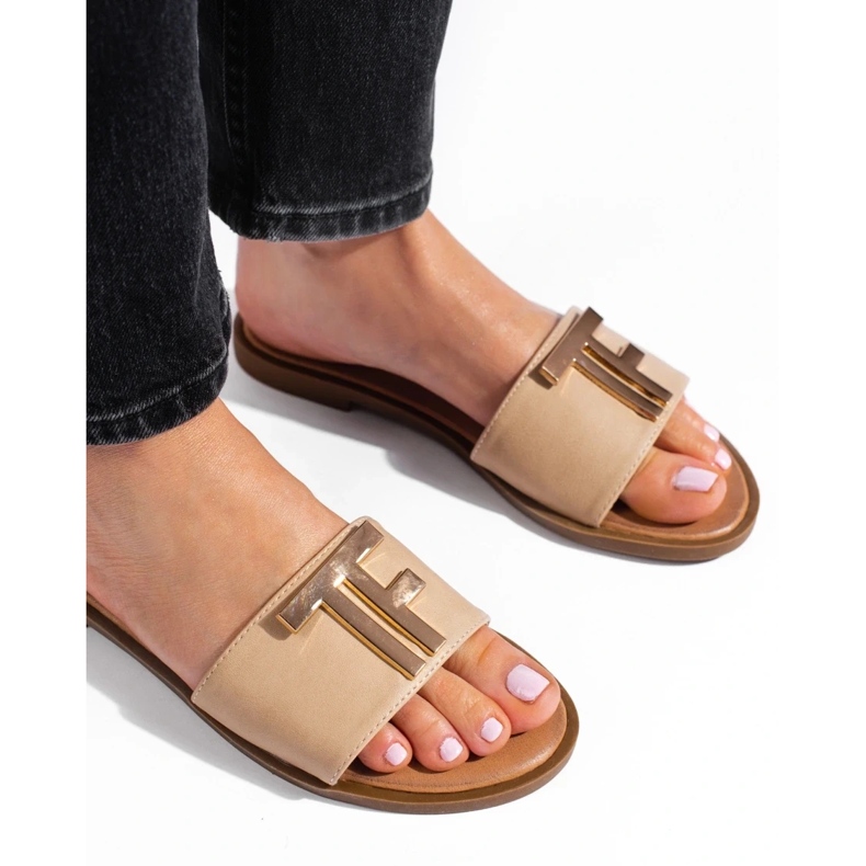 W. Potocki Sandálias rasas de mulher bege Potocki 1