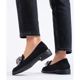 W. Potocki Mocassins de mulher pretos em camurça, Potocki 1