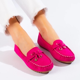 Mocassins de camurça rosa de mulher, Shelovet 1