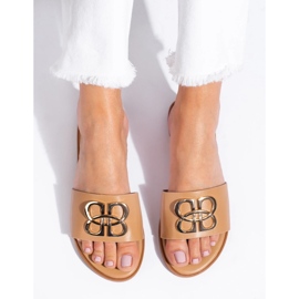 Chinelos Shelovet pretos clássicos de mulher bege 1